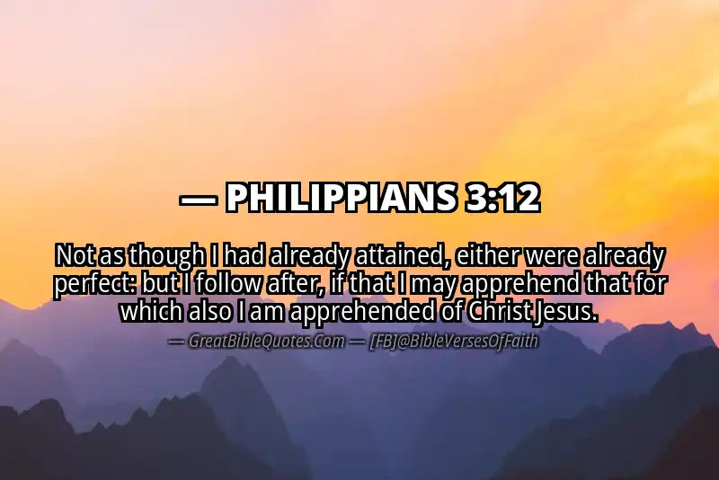 Bible verse: PHILIPPIANS 3:12 Image