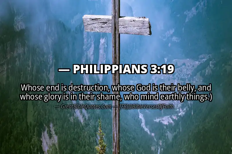 Bible verse: PHILIPPIANS 3:19 Image