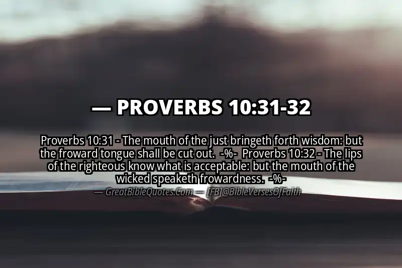 Image for PROVERBS 10:31-32 Bible verse