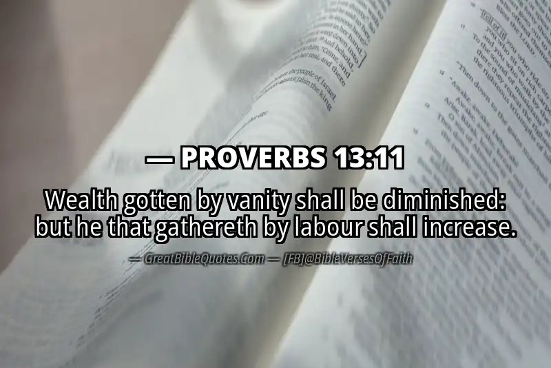 PROVERBS 13:11 Verse Image