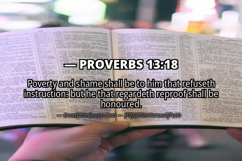PROVERBS 13:18 Verse