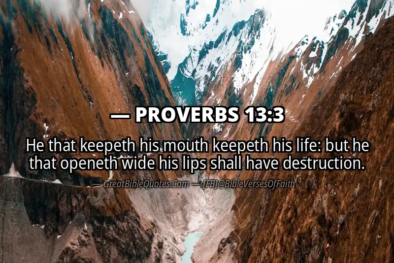 Image for PROVERBS 13:3 Bible verse