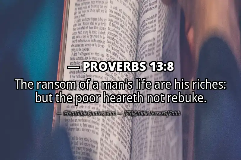 PROVERBS 13:8 Verse Image