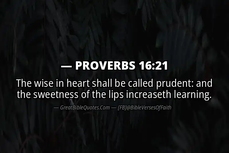 PROVERBS 16:21 Verse