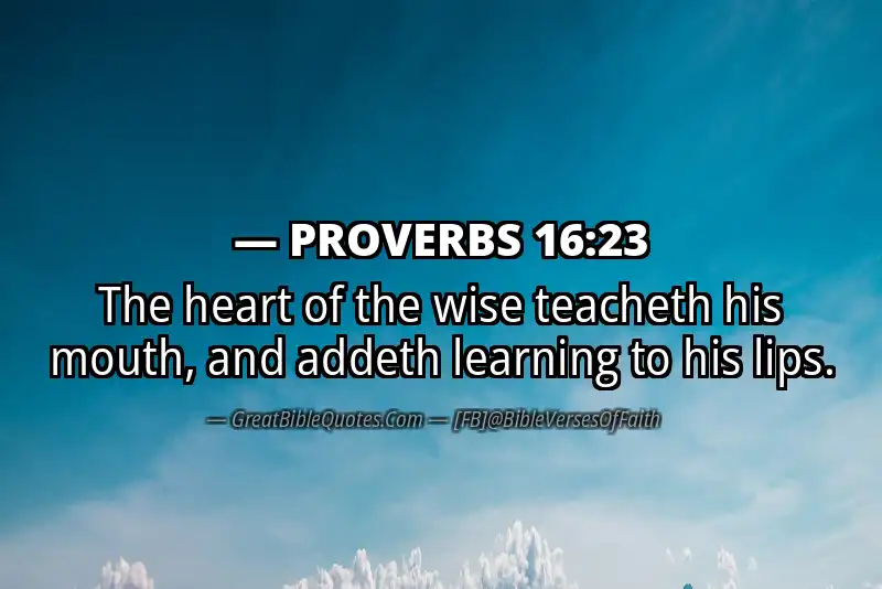 PROVERBS 16:23 Verse