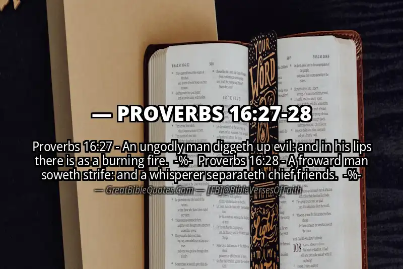 Image for PROVERBS 16:27-28 Bible verse