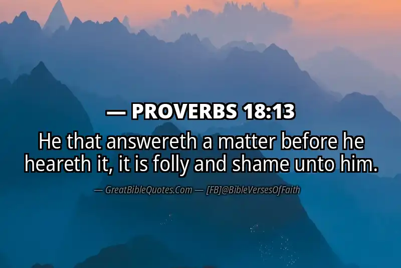 Image for PROVERBS 18:13 Bible verse
