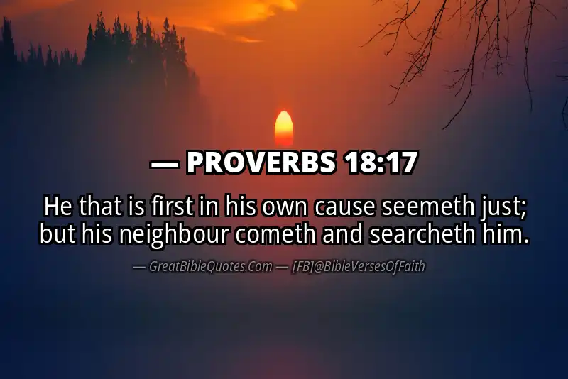 PROVERBS 18:17 Verse
