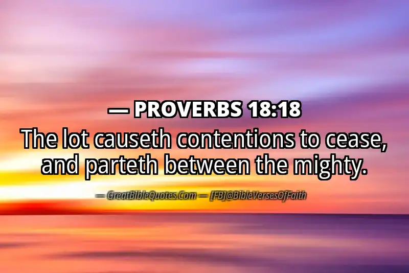 PROVERBS 18:18 Verse