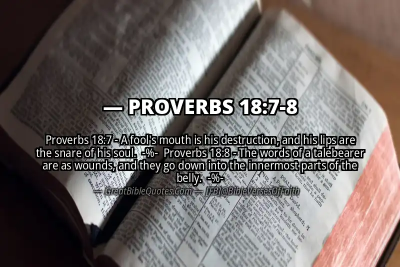 Image for PROVERBS 18:7-8 Bible verse