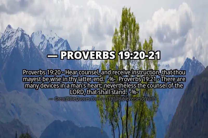 Image for PROVERBS 19:20-21 Bible verse