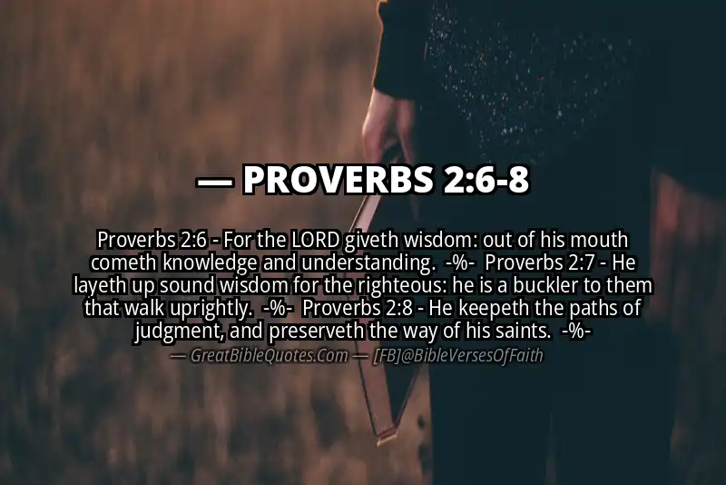Image for PROVERBS 2:6-8 Bible verse