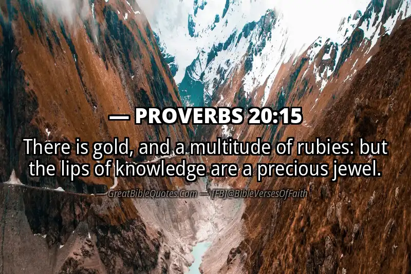 PROVERBS 20:15 Verse