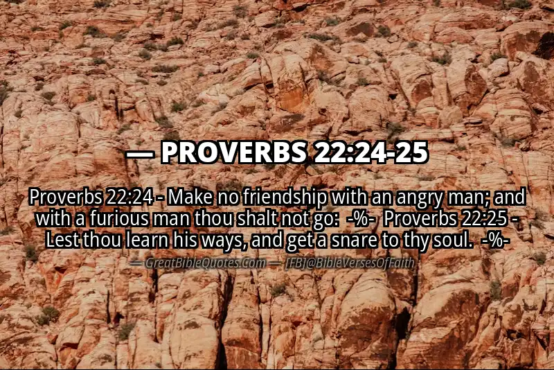 Image for PROVERBS 22:24-25 Bible verse