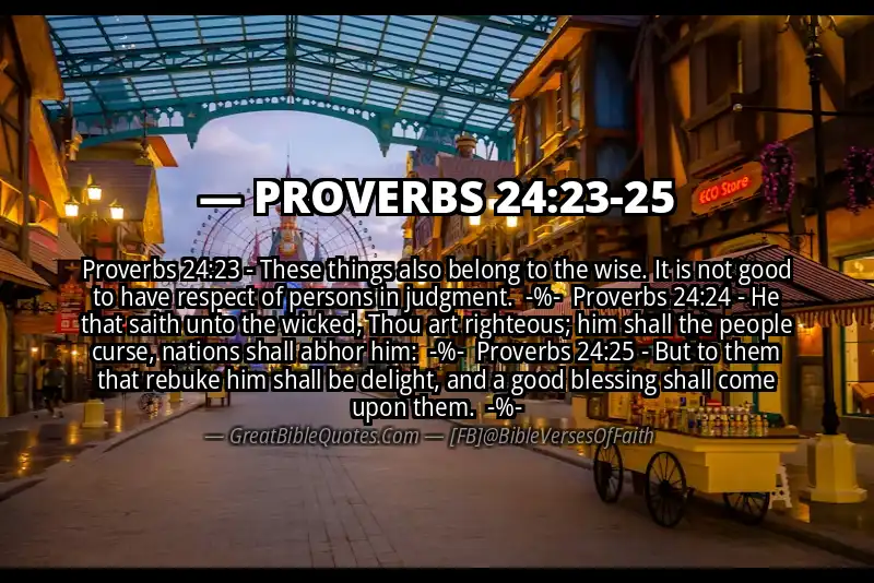 Image for PROVERBS 24:23-25 Bible verse