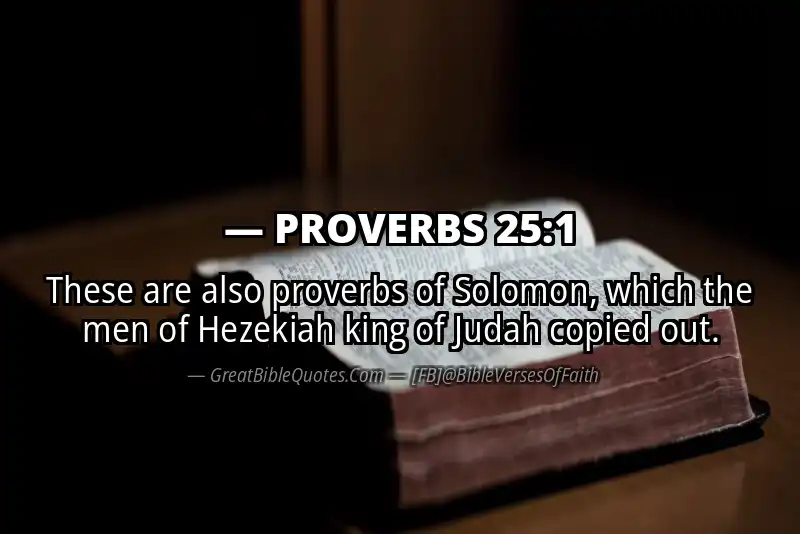 PROVERBS 25:1 Verse