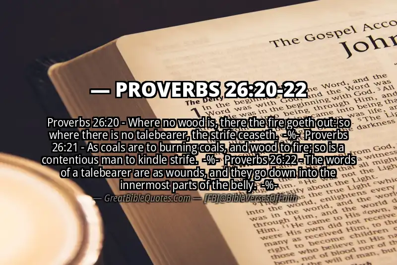 Image for PROVERBS 26:20-22 Bible verse
