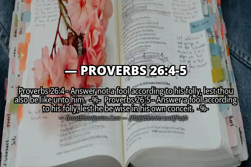 Image for PROVERBS 26:4-5 Bible verse