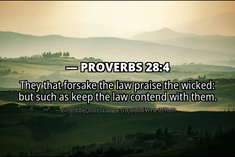 PROVERBS 28:4 Verse