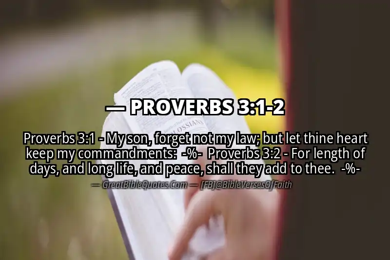 Image for PROVERBS 3:1-2 Bible verse