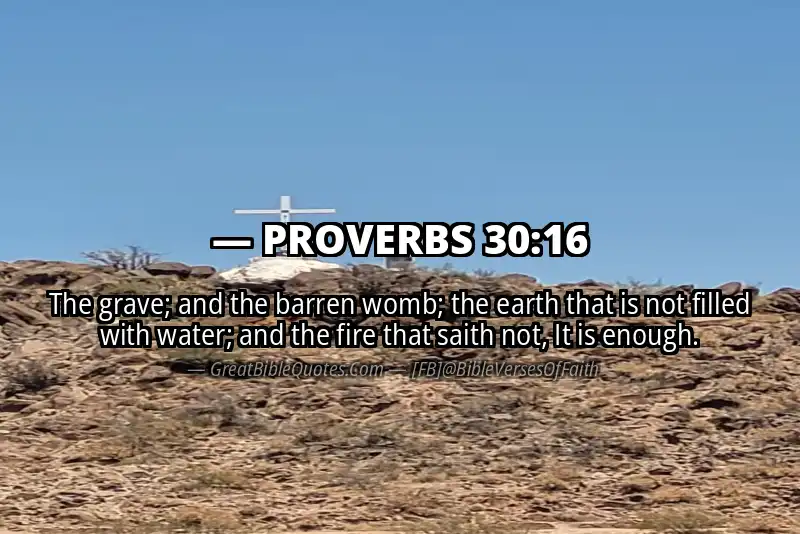 PROVERBS 30:16 Verse