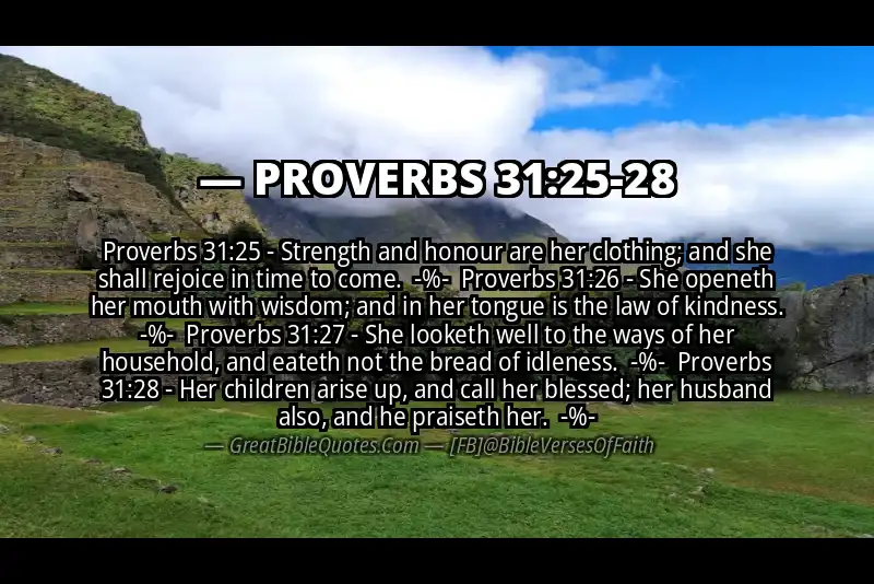 Image for PROVERBS 31:25-28 Bible verse