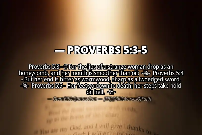 Image for PROVERBS 5:3-5 Bible verse