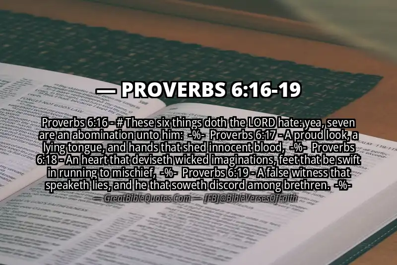 Image for PROVERBS 6:16-19 Bible verse