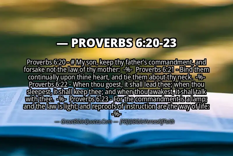 Image for PROVERBS 6:20-23 Bible verse