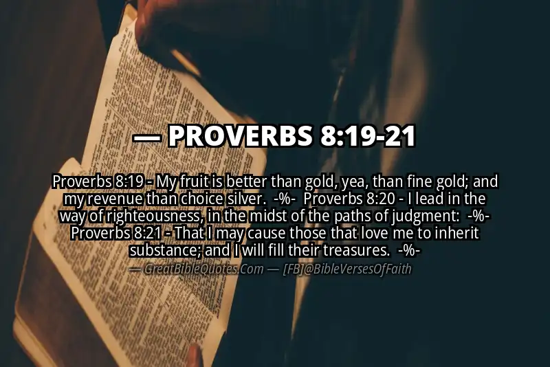 Image for PROVERBS 8:19-21 Bible verse