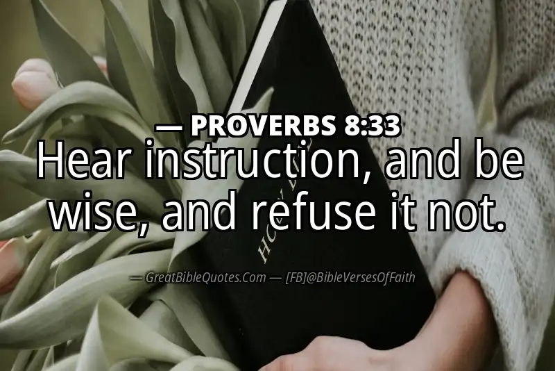 PROVERBS 8:33 Verse Image