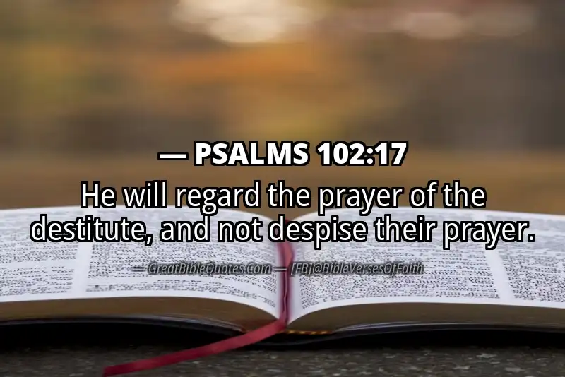 Image for PSALMS 102:17 Bible verse
