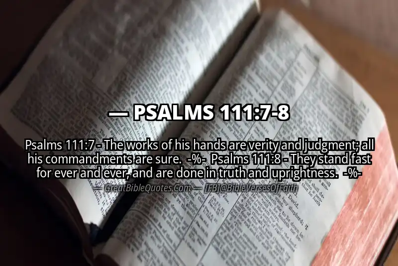 Image for PSALMS 111:7-8 Bible verse