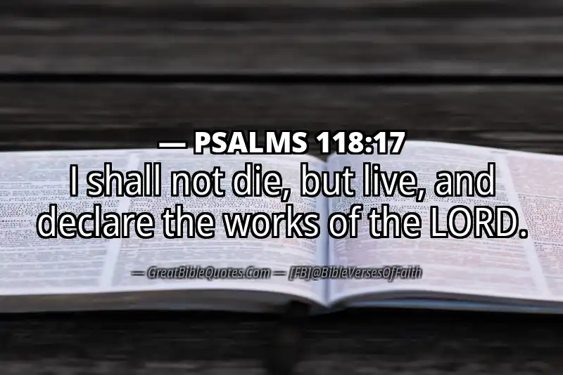 Image for PSALMS 118:17 Bible verse