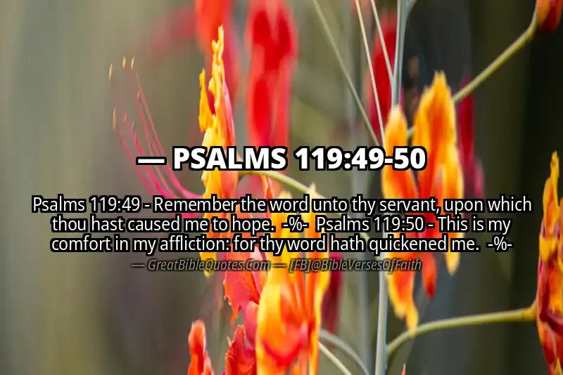 Image for PSALMS 119:49-50 Bible verse