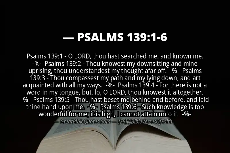Image for PSALMS 139:1-6 Bible verse