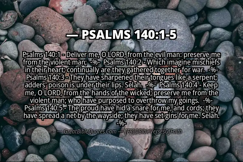 Image for PSALMS 140:1-5 Bible verse