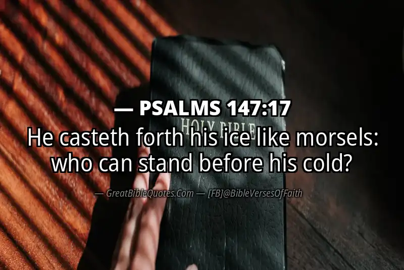 Bible verse: PSALMS 147:17 Image