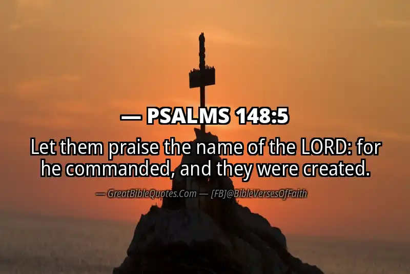 Bible verse: PSALMS 148:5 Image