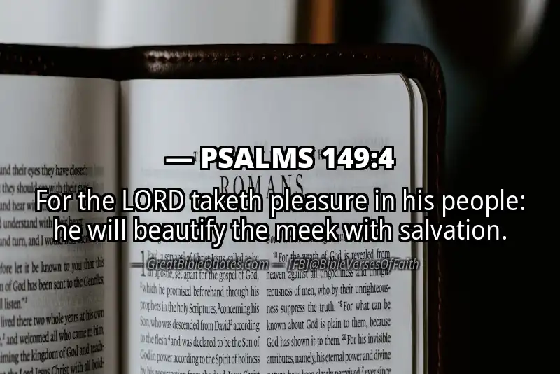 Bible verse: PSALMS 149:4 Image