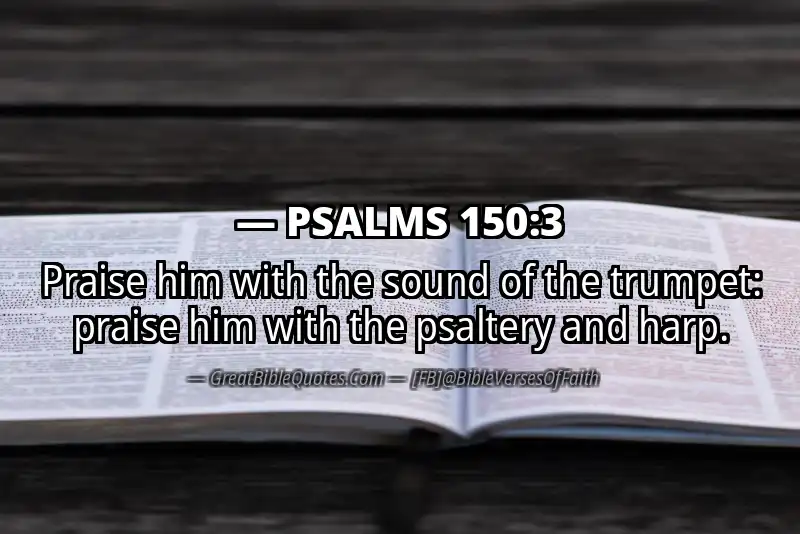 Bible verse: PSALMS 150:3 Image