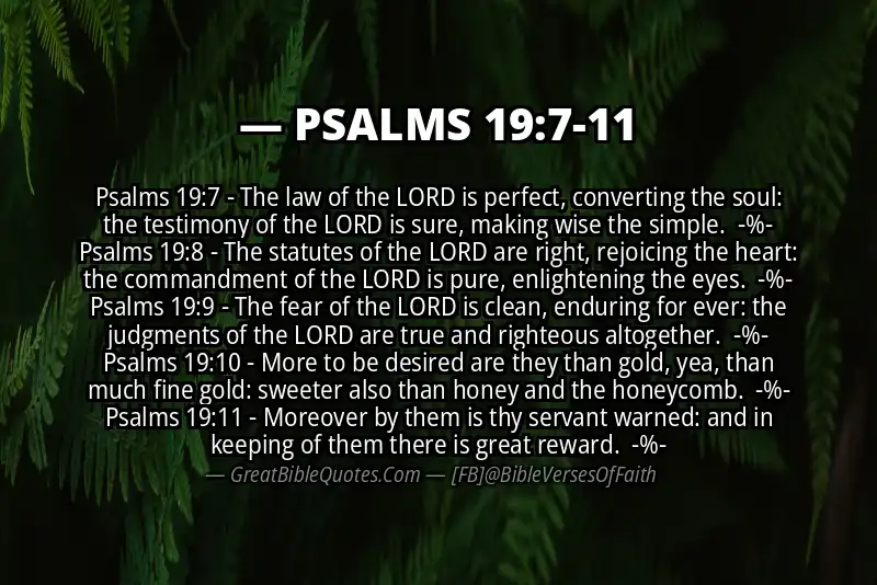 Image for PSALMS 19:7-11 Bible verse