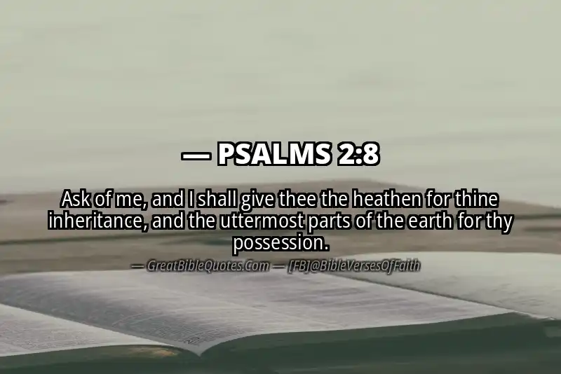 Bible verse: PSALMS 2:8 Image