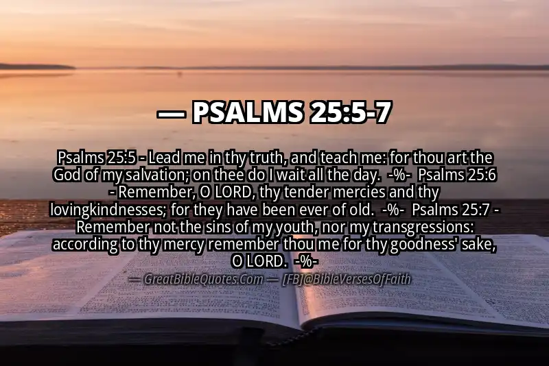 Image for PSALMS 25:5-7 Bible verse