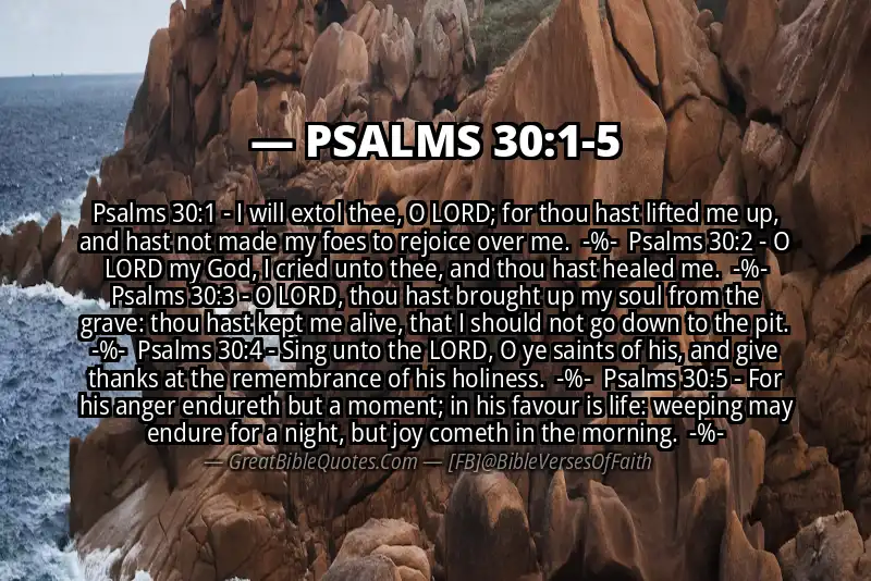 Image for PSALMS 30:1-5 Bible verse