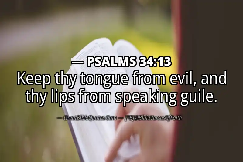 PSALMS 34:13 Verse