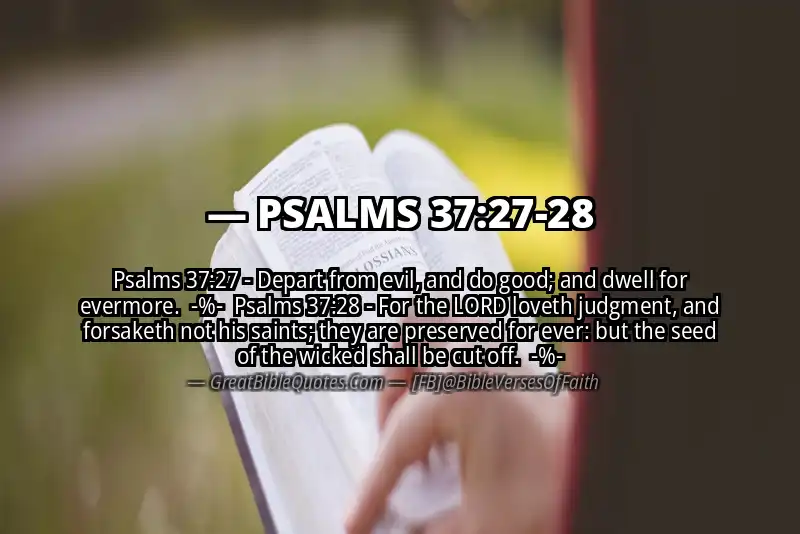 Image for PSALMS 37:27-28 Bible verse