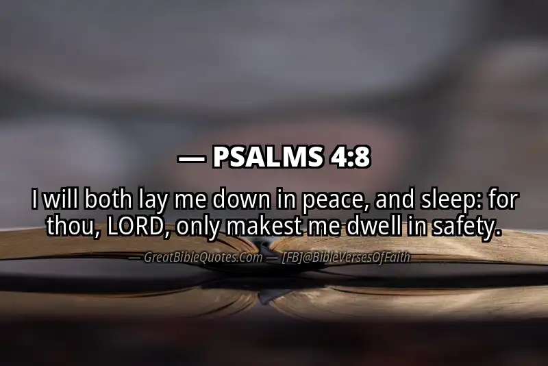 Bible verse: PSALMS 4:8 Image
