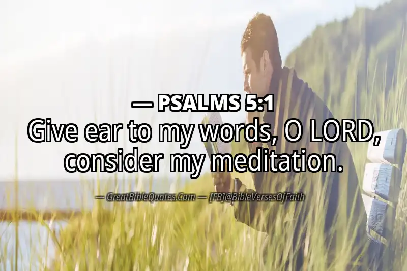 Bible verse: PSALMS 5:1 Image