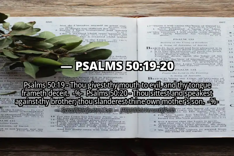 Image for PSALMS 50:19-20 Bible verse